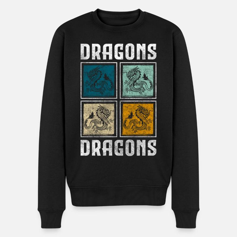 Créature Aile de Dragon - Pull Premium bio Homme - noir