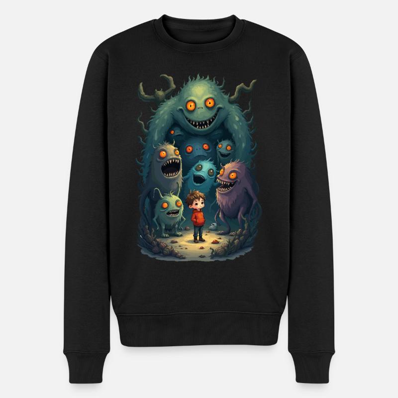Meine Monsterfreunde - Männer Premium Bio Pullover - Schwarz