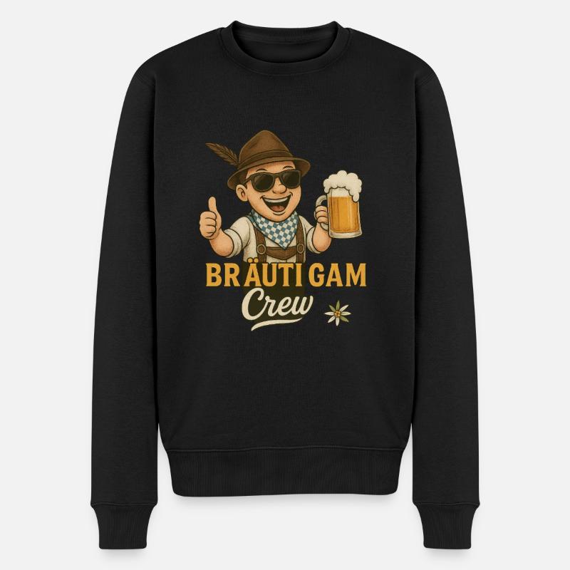 Bräutigam Crew Junggesellenabschied JGA - Männer Premium Bio Pullover - Schwarz