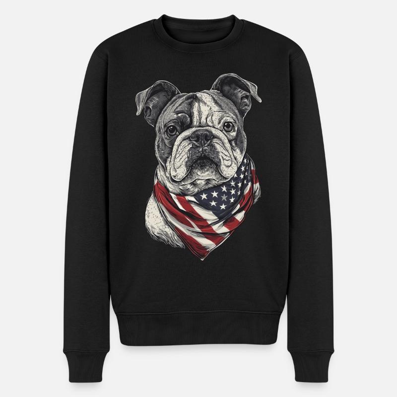 Bulldogge - Männer Premium Bio Pullover - Schwarz