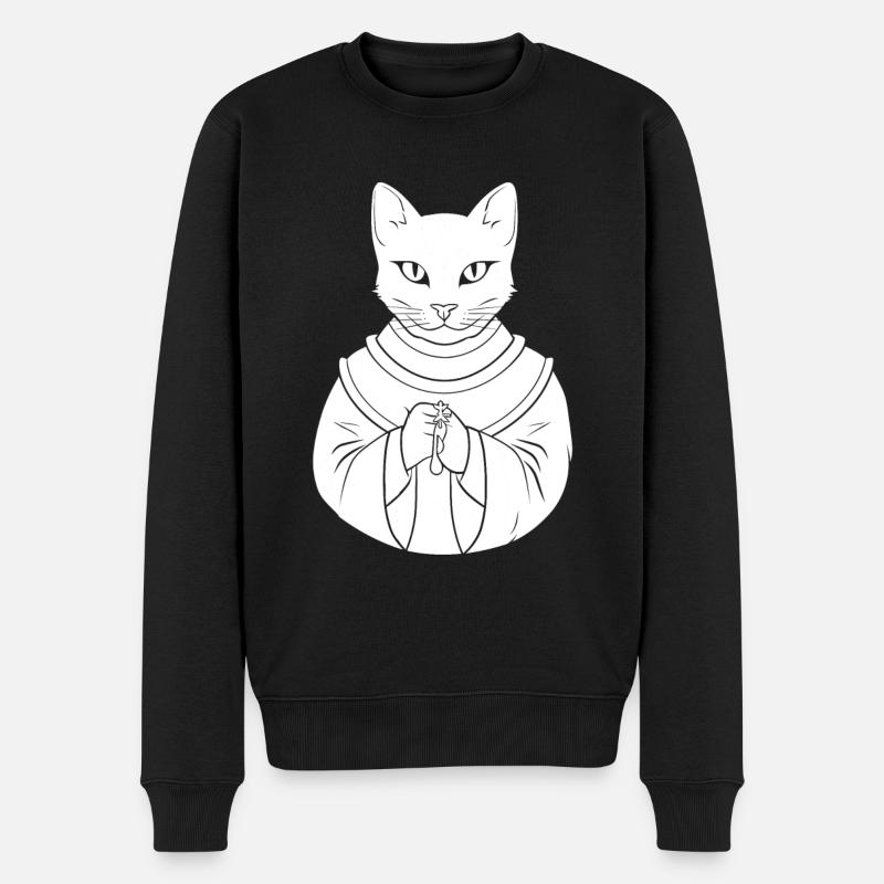Chat chrétien chrétien - Pull Premium bio Homme - noir