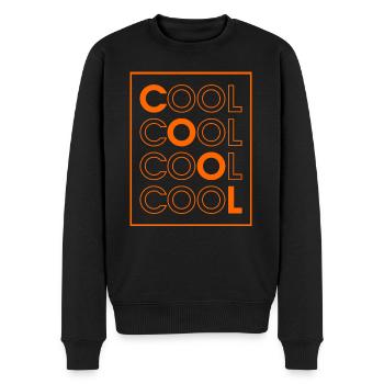 COOL COOL COOL COOL (Orange) - Männer Premium Bio Pullover - Schwarz - Vorne - Nico (187cm)