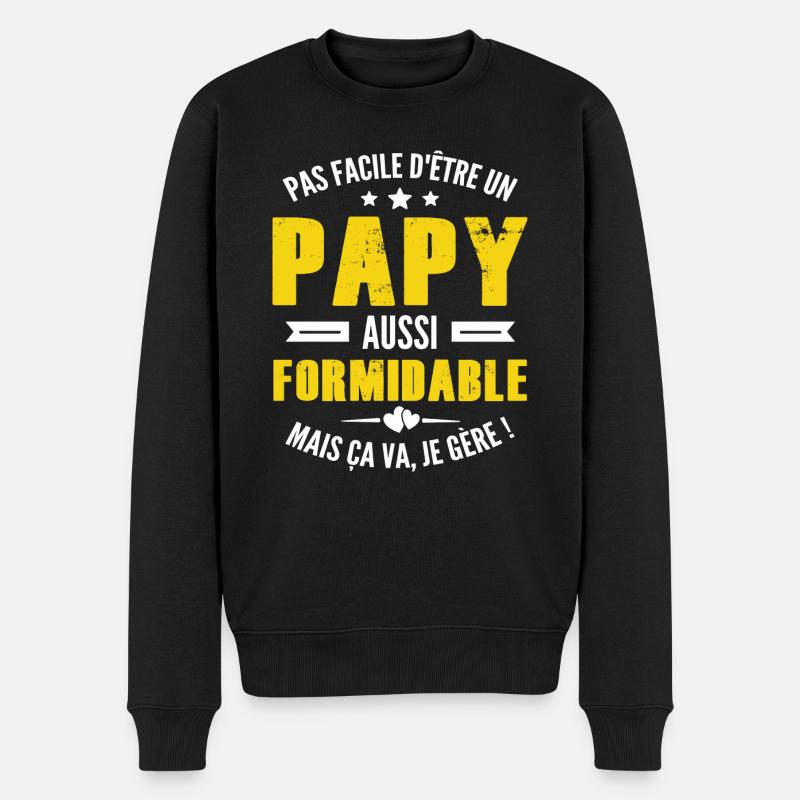 papy formidable / humour papy - Pull Premium bio Homme - noir
