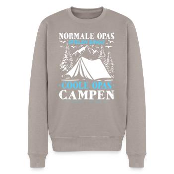 Grand-père cool Camper Caravane retraités Camping-car - Pull Premium bio Homme - taupe - Devant - Nico (187cm)