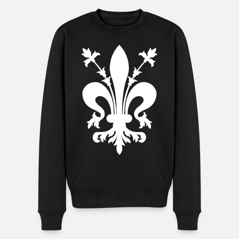 Blume der Lilien - Männer Premium Bio Pullover - Schwarz