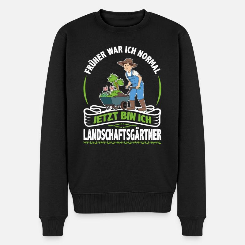 Landschaftsgärtner Gartenbau Landschaftsbau - Männer Premium Bio Pullover - Schwarz