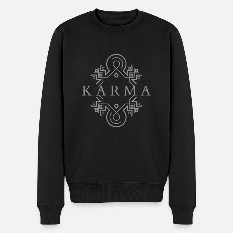 karma - Männer Premium Bio Pullover - Schwarz