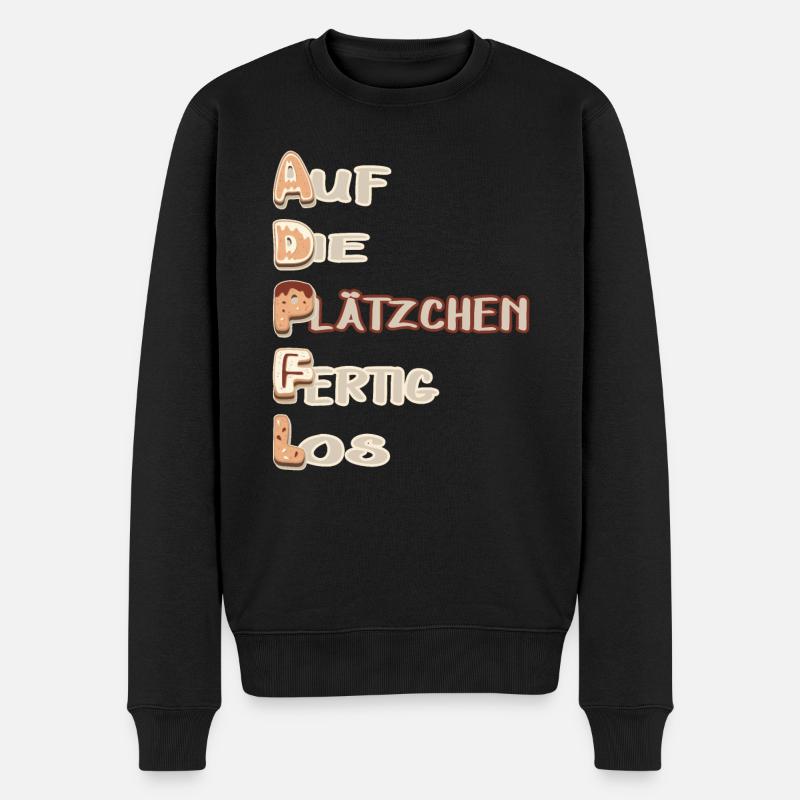 kekse backen plätzchen zeit weihnachtsbäckerei - Männer Premium Bio Pullover - Schwarz