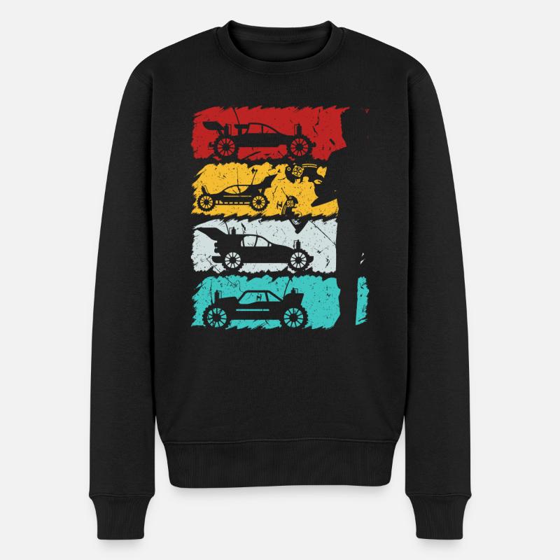 Ferngesteuertes Racing Vintage RC Car - Männer Premium Bio Pullover - Schwarz