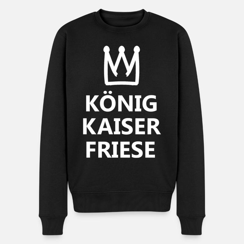 Der Herrscher aus Friesland - Männer Premium Bio Pullover - Schwarz
