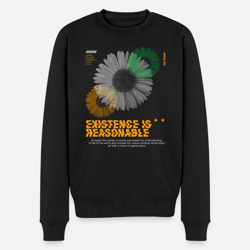 Flower Streetwear - Männer Premium Bio Pullover - Schwarz