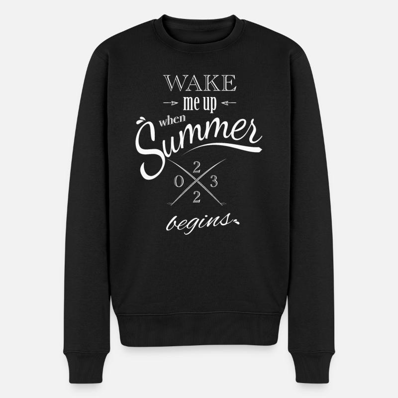 Wake me up - Männer Premium Bio Pullover - Schwarz