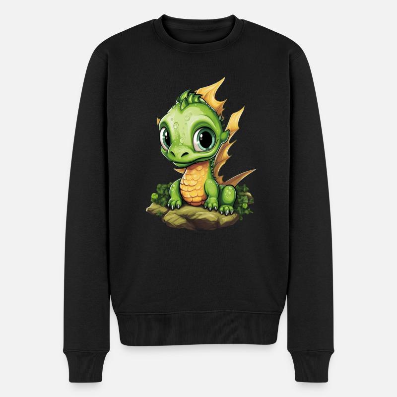 Mignon bébé dragon - Pull Premium bio Homme - noir