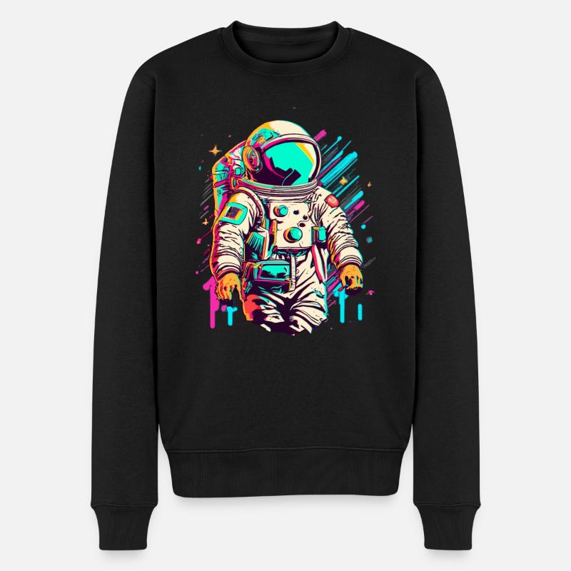Astronaut Weltraum Raumfahrt - Männer Premium Bio Pullover - Schwarz