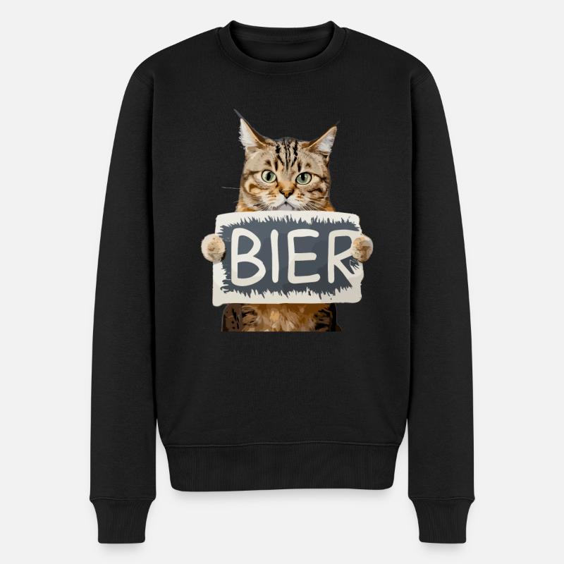 Bier - Männer Premium Bio Pullover - Schwarz