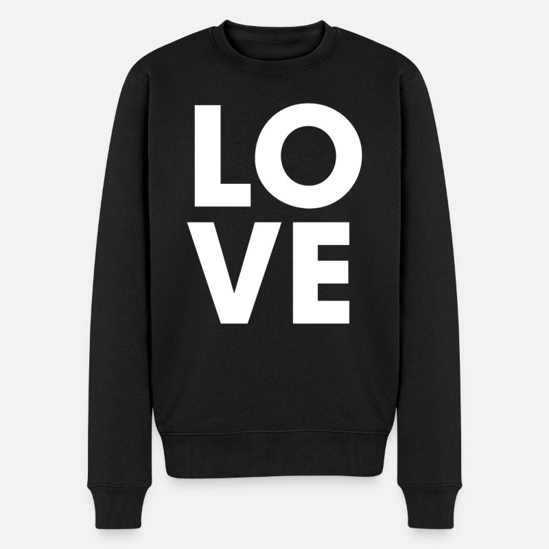 LOVE - Männer Premium Bio Pullover - Schwarz