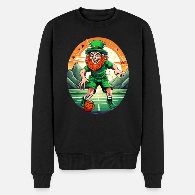 Basket-ball Trèfle de la Saint-Patrick - Pull Premium bio Homme - noir