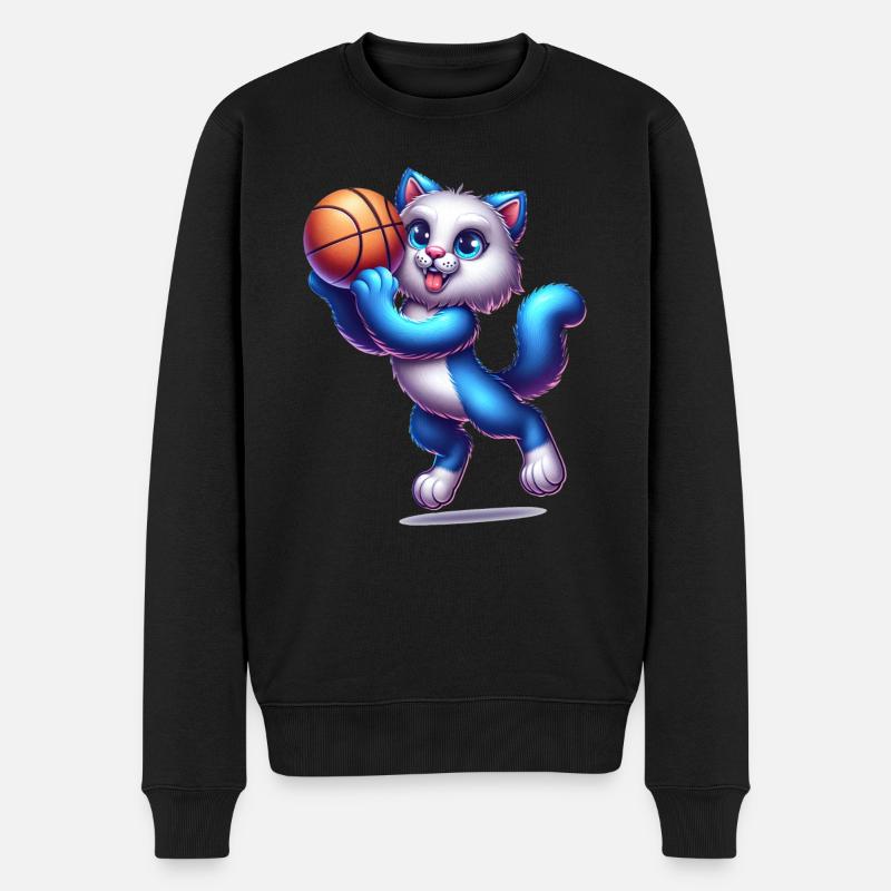 Chat Mignon Joueur De Basket-Ball - Pull Premium bio Homme - noir