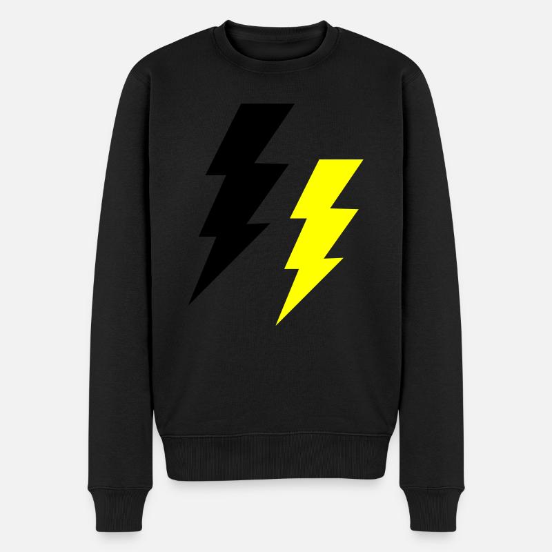 blitze thunder - Männer Premium Bio Pullover - Schwarz