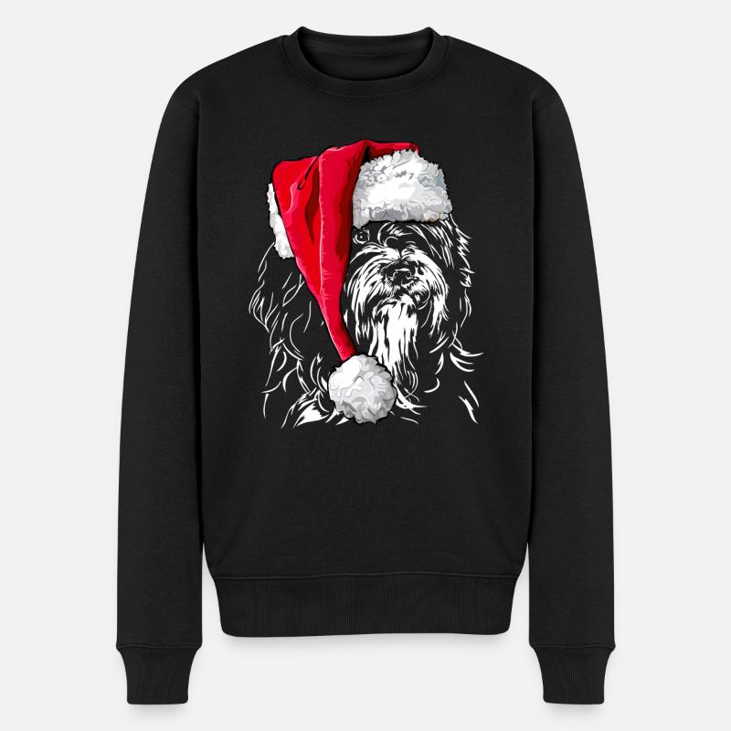 Santa TIBET TERRIER Weihnachten Hunde Wilsigns - Männer Premium Bio Pullover - Schwarz