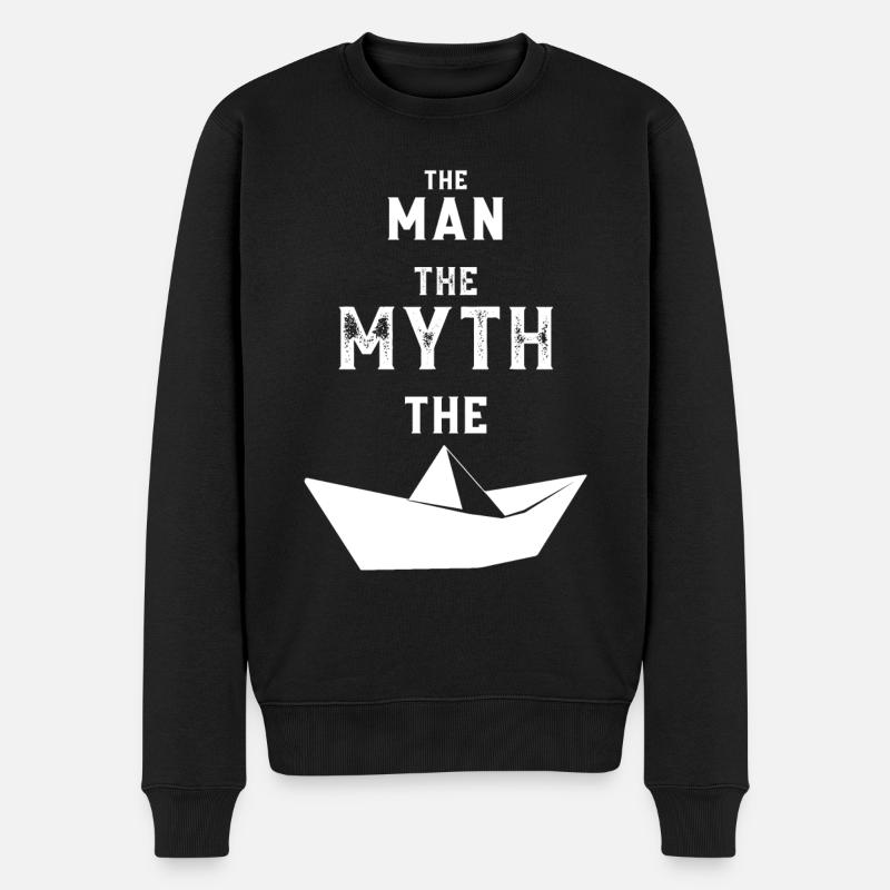 MYTHOS SEGELBOOT MOTORBOOT BOOT - Männer Premium Bio Pullover - Schwarz