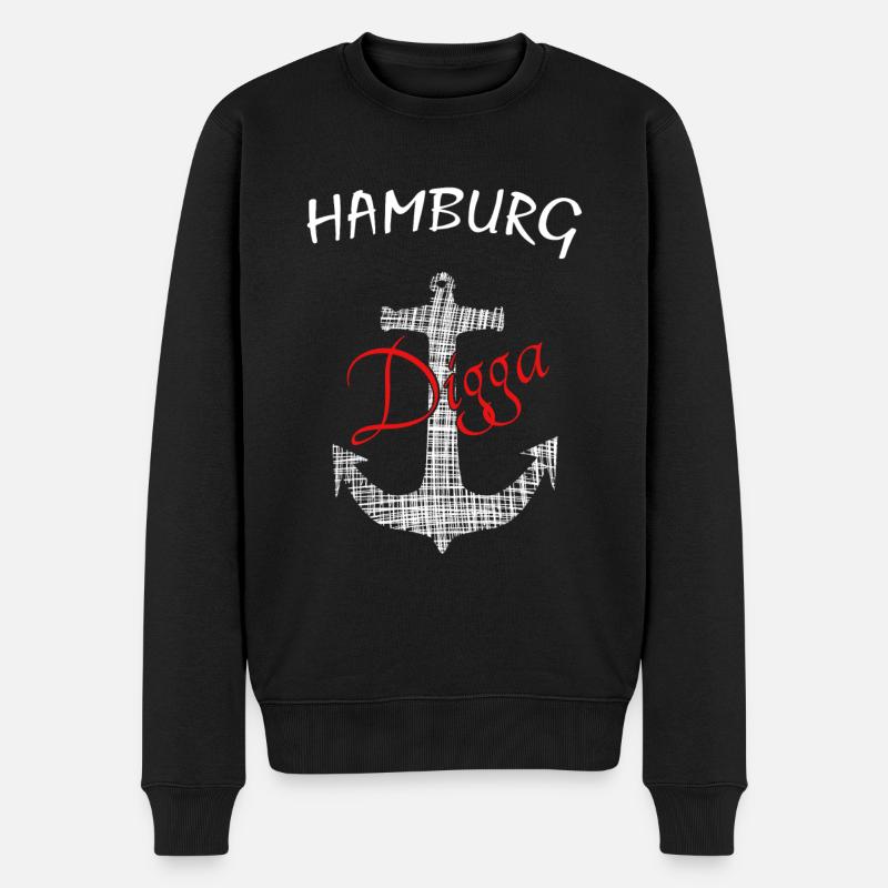 Hamburg Digga - Männer Premium Bio Pullover - Schwarz