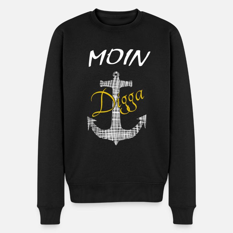 Moin - Männer Premium Bio Pullover - Schwarz