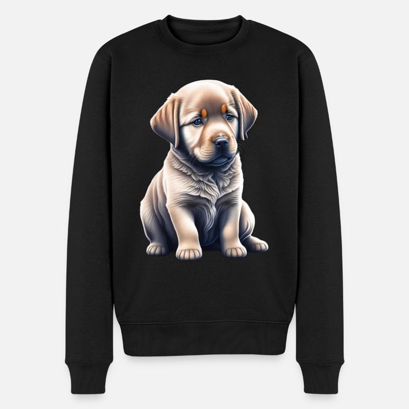 Mignon chiot Labrador - Pull Premium bio Homme - noir