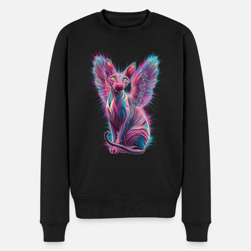 Sphynx Katze für Katzenliebhaber - Männer Premium Bio Pullover - Schwarz