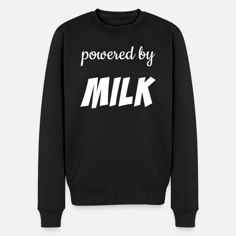 Powered by Milk - Black&White - Männer Premium Bio Pullover - Schwarz