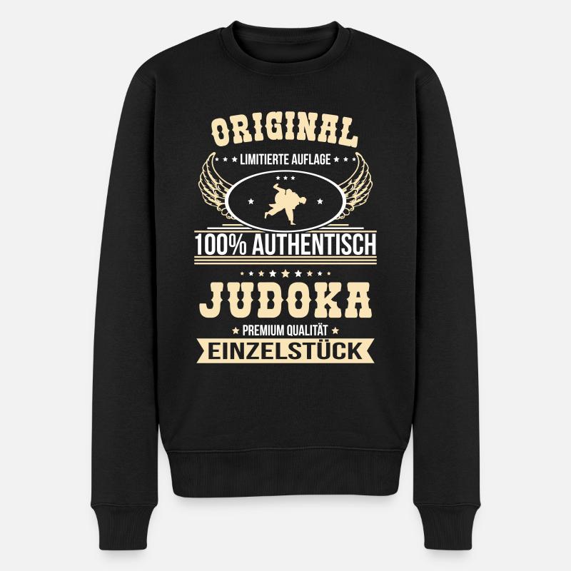 Judoka - Original 100% Authentisch - Männer Premium Bio Pullover - Schwarz