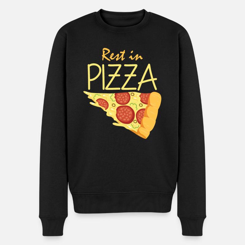 Rest in Pizza - Männer Premium Bio Pullover - Schwarz