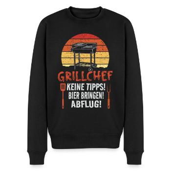 Grillchef Keine Tipps Bier Bringen Abflug Grillen - Männer Premium Bio Pullover - Schwarz - Vorne - Nico (187cm)