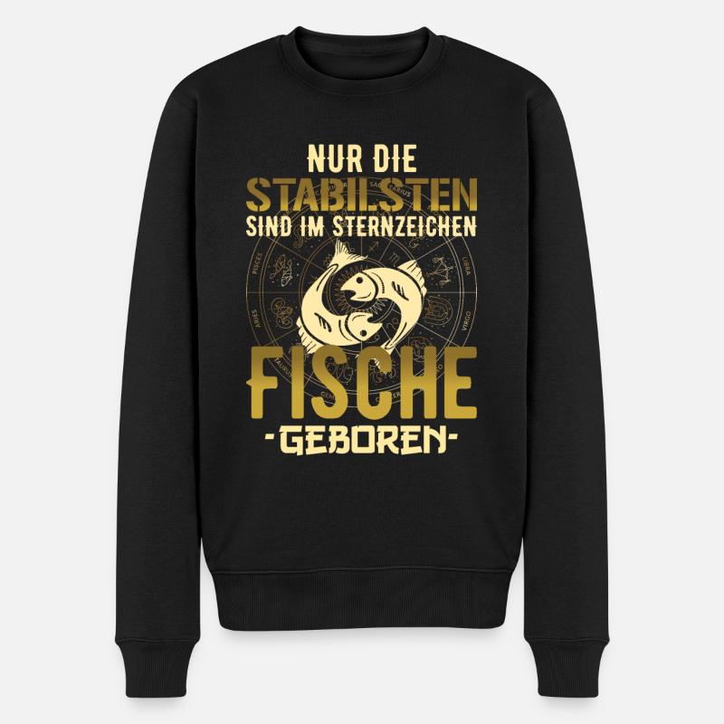 Sternzeichen stabil Fische Geschenk - Männer Premium Bio Pullover - Schwarz