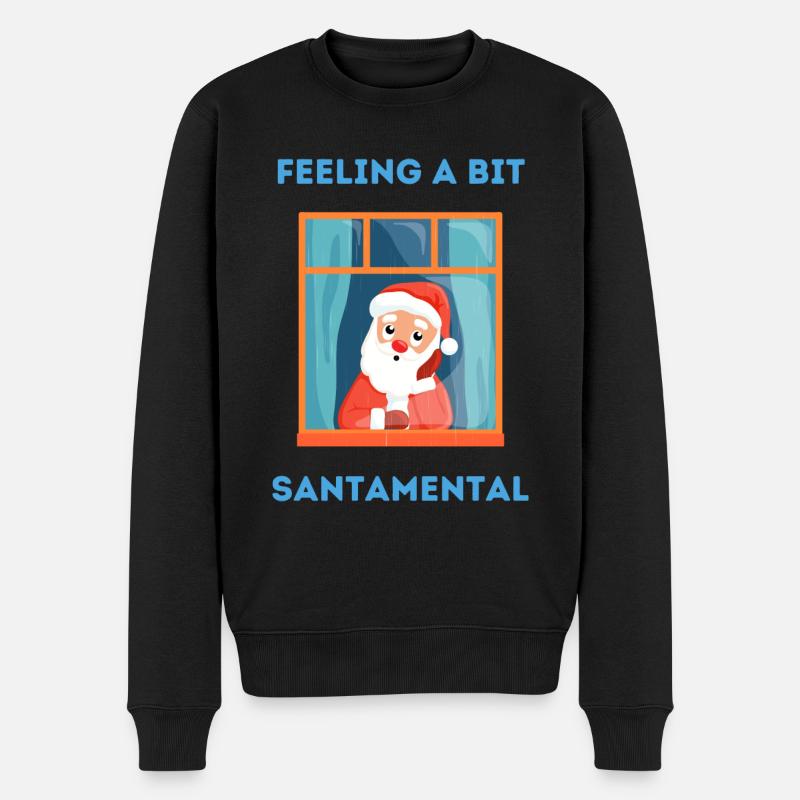 Feeling a bit santamental - Männer Premium Bio Pullover - Schwarz