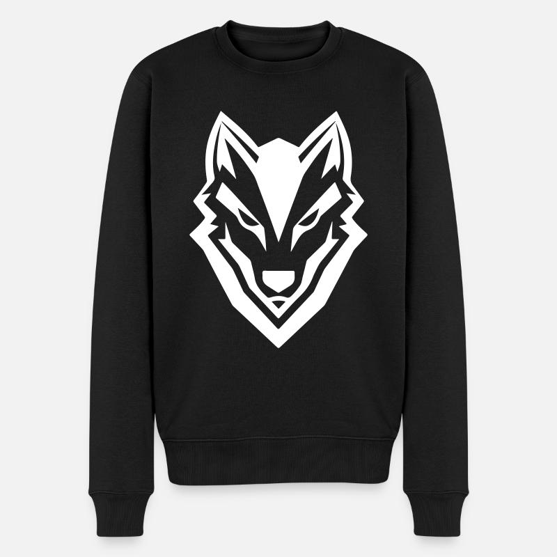 Icône de loup - Pull Premium bio Homme - noir
