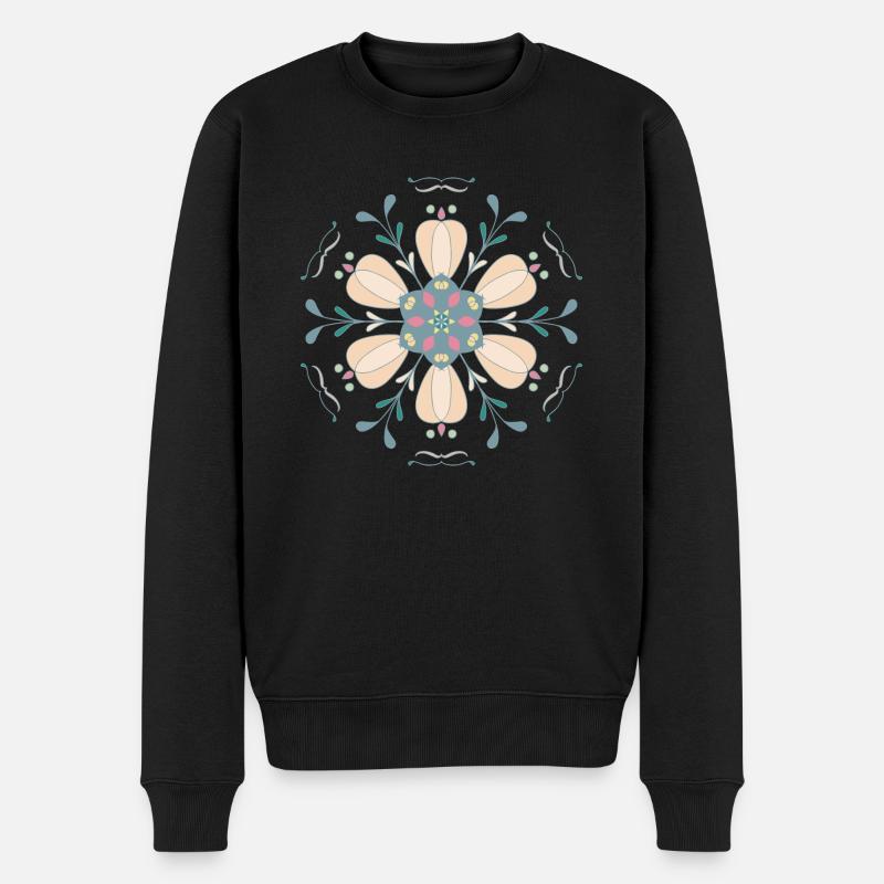 Mandala im Bohostil - Männer Premium Bio Pullover - Schwarz