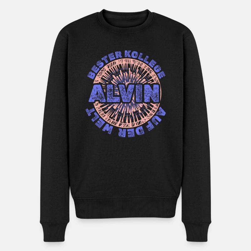 Alvin - Männer Premium Bio Pullover - Schwarz