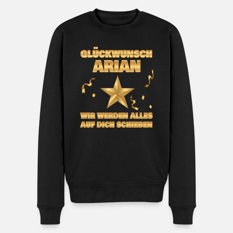 Arian als Kollegin - Männer Premium Bio Pullover - Schwarz
