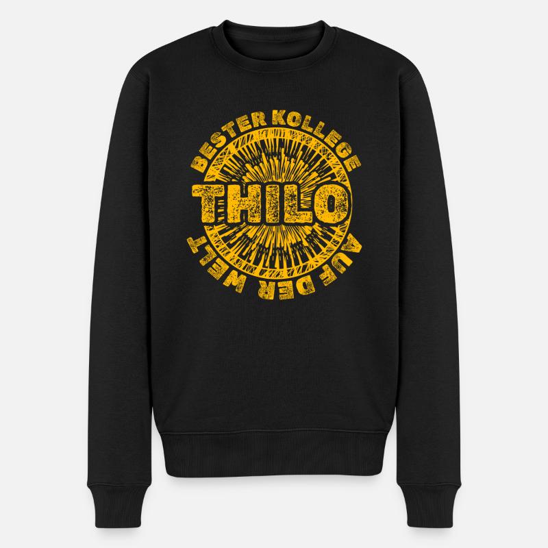 Thilo als Arbeit - Männer Premium Bio Pullover - Schwarz
