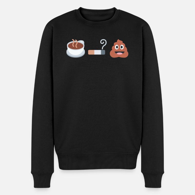 Kaffee, Kippe, K*cken - Männer Premium Bio Pullover - Schwarz