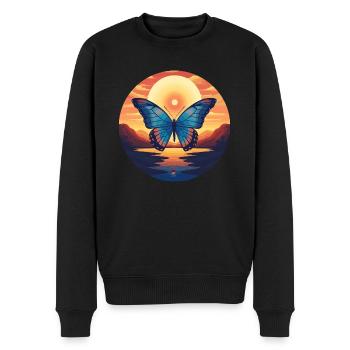 Morpho Papillon Bleu - Pull Premium bio Homme - noir - Devant - Nico (187cm)