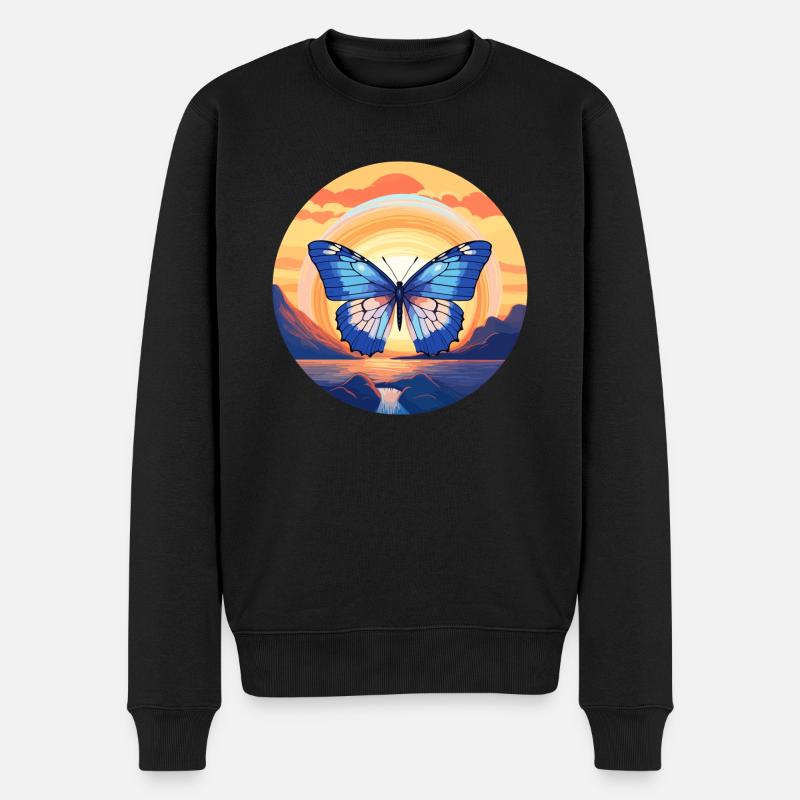Morpho Papillon Bleu - Pull Premium bio Homme - noir