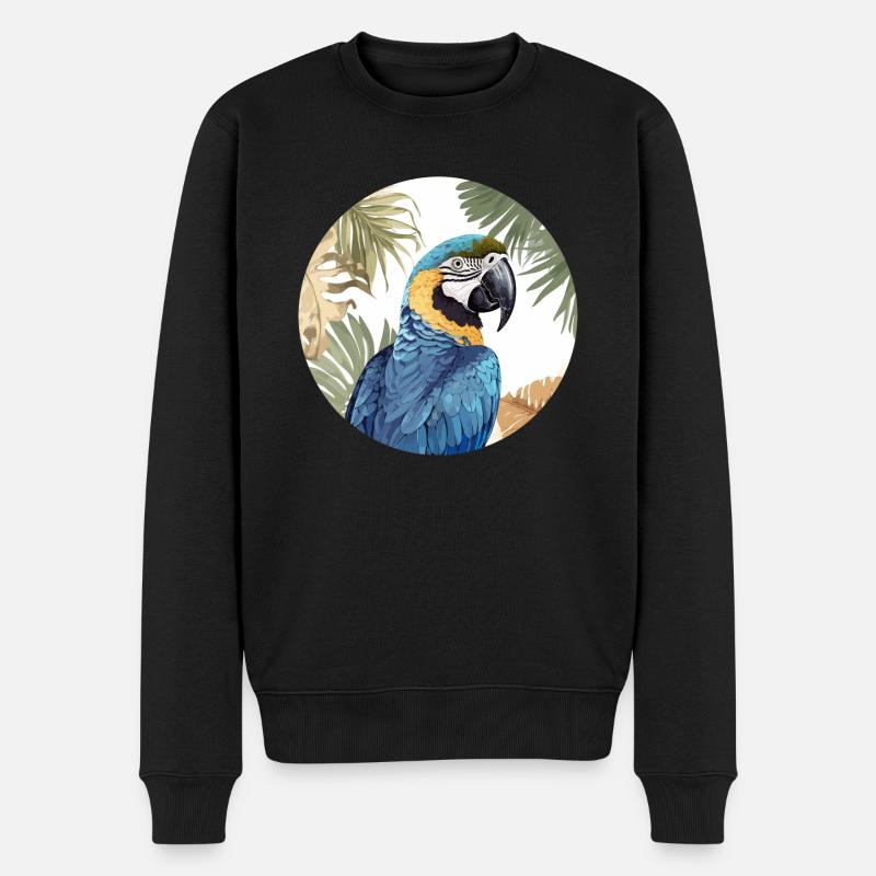 Blau-Gold Ara - Männer Premium Bio Pullover - Schwarz