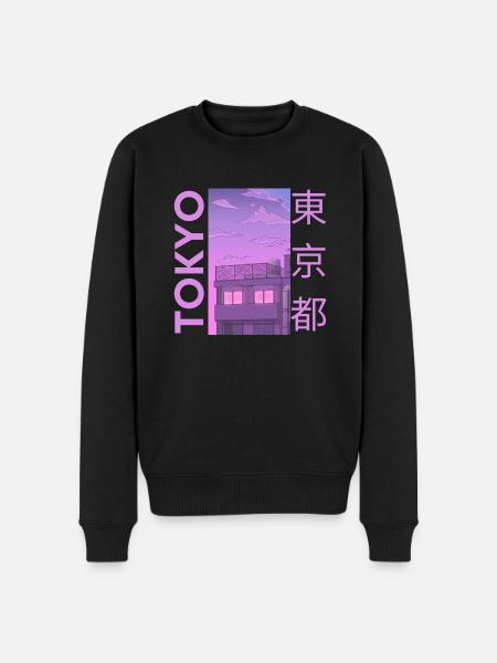 Tokyo Japan, Magenta - Men's Premium Organic Jumper - black