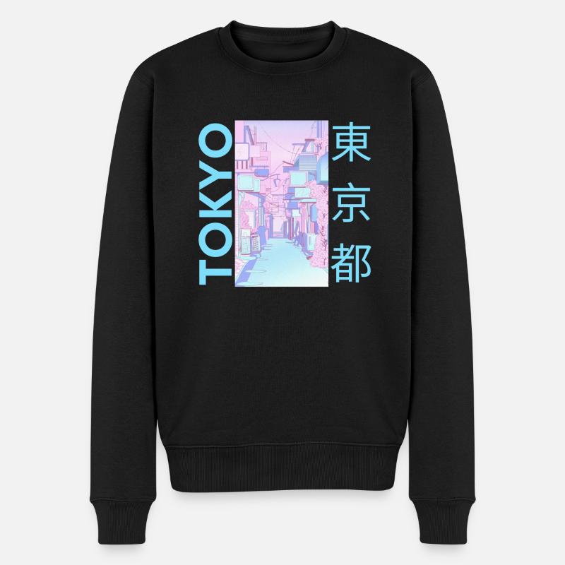 Tokyo Japan, Blau - Männer Premium Bio Pullover - Schwarz