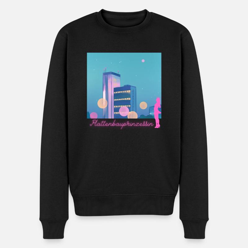 Plattenbauprinzessin - Männer Premium Bio Pullover - Schwarz