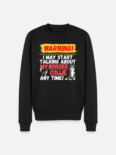 Warning Border Collie - Men's Premium Organic Jumper - black