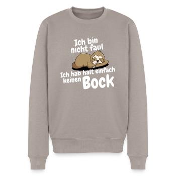 kein bock - Männer Premium Bio Pullover - Taupe - Vorne - Nico (187cm)