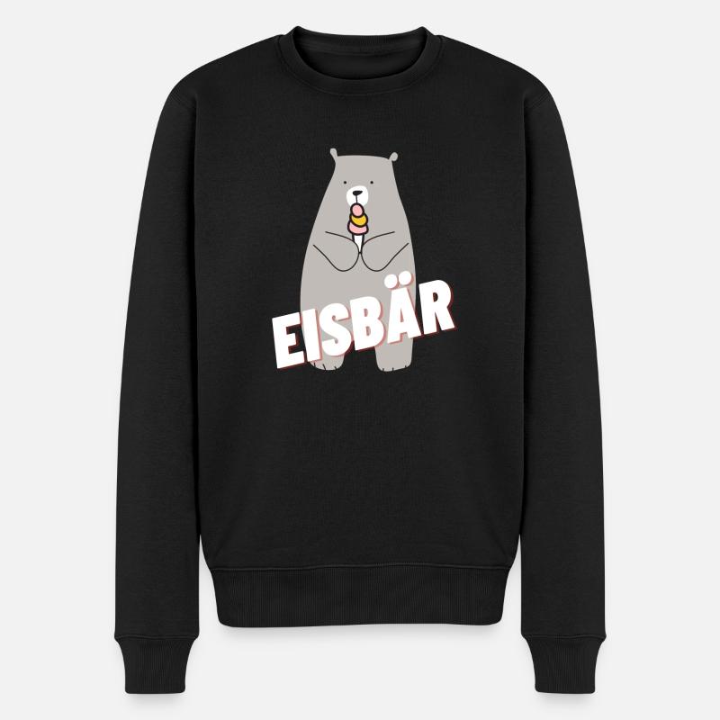 Eisbär, Ich bin ein Eisbär! - Männer Premium Bio Pullover - Schwarz